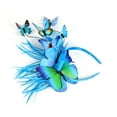 thumbnail image 6 of HuangHuanChen Womens Headband Headwear Plastic Butterfly Hair Hoop Hair Accessories Fascinators Cocktail Ball Wedding Tea Party Blue, 6 of 6