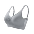 thumbnail image 2 of Byworldtasic Womens Plus Size Seamless Mesh Breathable Wireless Bra Gathered Front Design Bralette Adjustable Soft Bra, 2 of 7