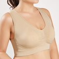 thumbnail image 6 of Gymayou Women’s Low Impact Sports Bra Seamless Comfort Workout Bra Wire Free V-Neck Vest Style Sleep Bra Beige 4XL, 6 of 6