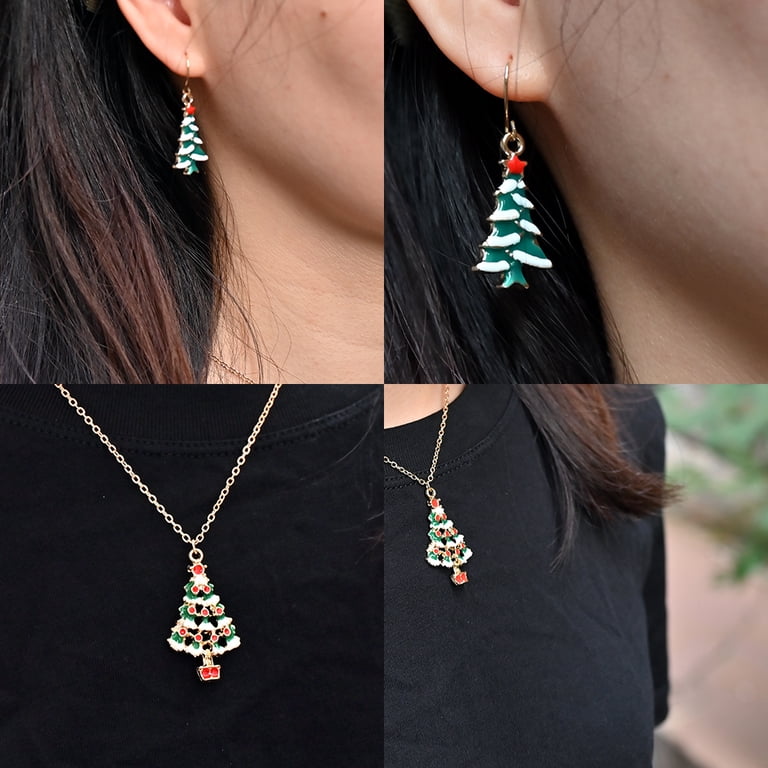 Christmas Earrings For Women – Festive Drop Dangle Earrings With Light Bulbs, Bows, Santa, Bells & Trees