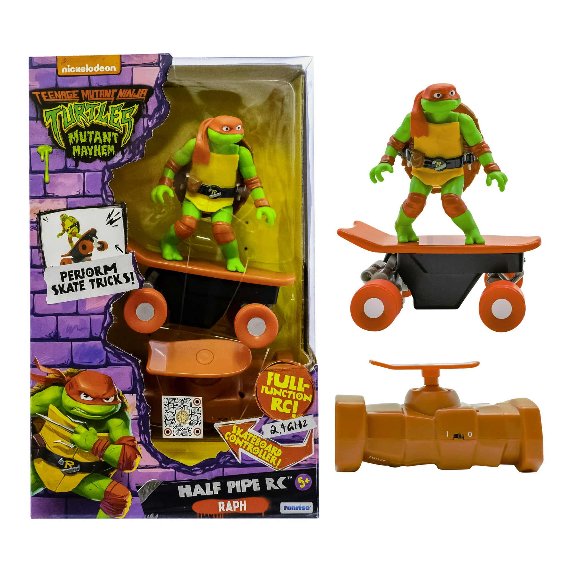 TMNT Raphael Half Pipe RC Vehicle 2.4GHz Remote Control Skateboard