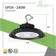 thumbnail image 6 of GREENLIGHTDEPOT LED High Bay - 240W - 32,900 Lumens - UFO4 - High Voltage - Hook Mount - UL+DLC5.1, 6 of 9