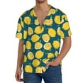 thumbnail image 3 of Sigee Lemon Print Men's Shirts Casual Button Down Short Sleeve Summer Beach Shirt Hawaiian Vacation Shirts Tee Shirt-Large, 3 of 7