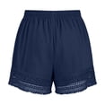 thumbnail image 6 of Alkepwun Womens Athletic Shorts 100% Cotton Solid Plus Size Lace Trim Elastic High Waisted Shorts Summer Casual Loose Vacation Beach Lounge Bohe Shorts, 6 of 8