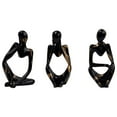 thumbnail image 1 of GROWTH TANK 3 Pièces Moderne Assis Sculpture d'Art Penseur, Figurines de Statue de Résine de Collection Noir, 1 of 9