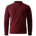 thumbnail image 2 of pstuiky camisetas de manga larga para hombre, Suéter de punto cálido de color sólido de moda informal para hombre, manga larga, top redondo Tops de hombre xl, 2 of 6