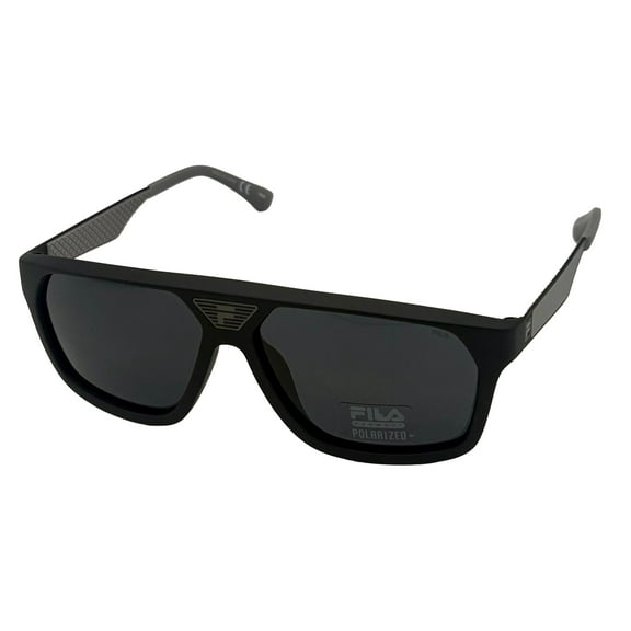 Fila Polarized Flash Lens Plastic Men's Aviator Sunglasses, Matte Grey