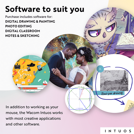 Wacom - Intuos Graphic Drawing Tablet for Mac, PC, Chromebook & Android (Small) with Software Included - Black