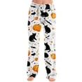 thumbnail image 2 of Womens Halloween Pajama Pants Cute Halloween Print Stretch Comfy Lounge Pants Casual Sleepwears, 2 of 5