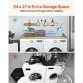 thumbnail image 3 of VEVOR Washer Dryer Countertop with 2-Tier Shelf, 54" x 27" Wooden Washer and Dryer Countertop with Anti-Slip Pads, Water-Resistant Laundry Topper Cover for Laundry Room Organization and Storage, Oak, 3 of 8