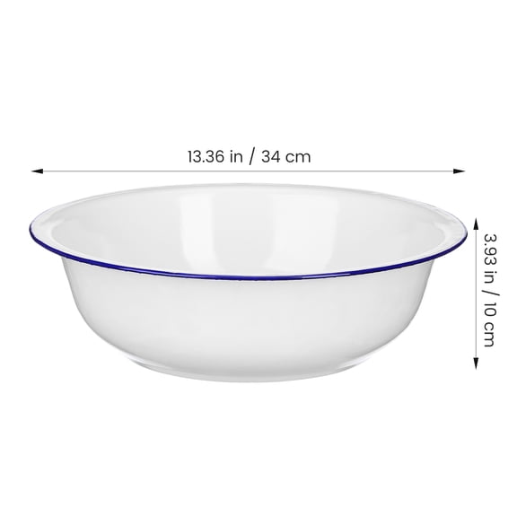 LOLIPPYY Vintage Enamel Basin Set for Kitchen Use, Mixing, Washing Vegetables, Enamelware Bowls