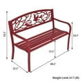 thumbnail image 2 of Costway Banc de Jardin pour Patio Parc Cour Mobilier d'Extérieur Chaise de Porche en Fonte Rouge, 2 of 8