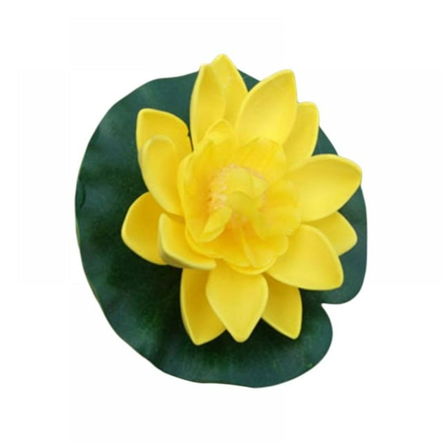 Artificial Floating Foam Lotus Flower with Water Lily Pad, Lifelike Ornanment Perfect for Home Garden Pond Decoration