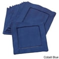 thumbnail image 3 of Saro Lifestyle Hemstitched Linen Blend Cocktail Napkins (Set of 12) Indigo, 3 of 5
