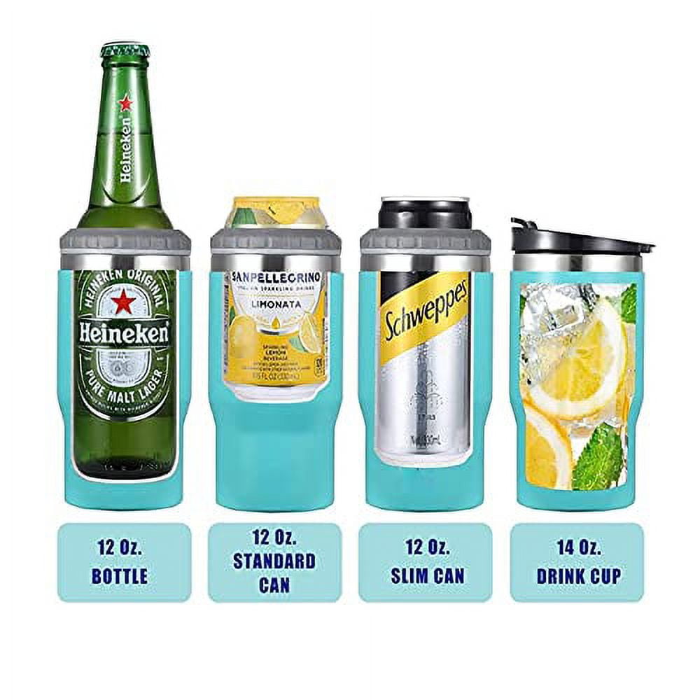 Bexbchh 4-in-1 Slim Can Cooler for 12oz Cans and Beer Bottles,Stainless  Steel Double-Wall Insulated Beer Cooler,Universal Beverage Can Holder Keep