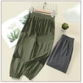 thumbnail image 5 of Ahuyic Summer Toddler Kids Leisure Pants,Boys Girls Long Pants,Boys' Summer Solid Color Splicing Mesh Loose And Thin Breathable Pants Elastic Sports Casual Long Pants,Green,14 Years, 5 of 5