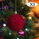 thumbnail image 5 of 3 piezas de adornos navideños de bolas flocadas, adornos navideños, bolas de terciopelo de 8 cm, decoraciones colgantes para árbol de Navidad para aniversario, 5 of 5