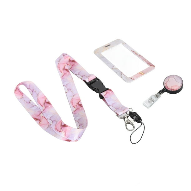 Porta Credencial, Credencial De Identificación Vertical, Práctico, Fácil De Operar, Impresión, Multiusos, Retráctil Con Cordón Separable Para Maestros Para La Escuela