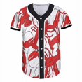 thumbnail image 1 of Traje de béisbol americano con letras impresas digitales 3D, abrigo deportivo informal sin cuello con botones, Jersey corto de entrenamiento, 1 of 5