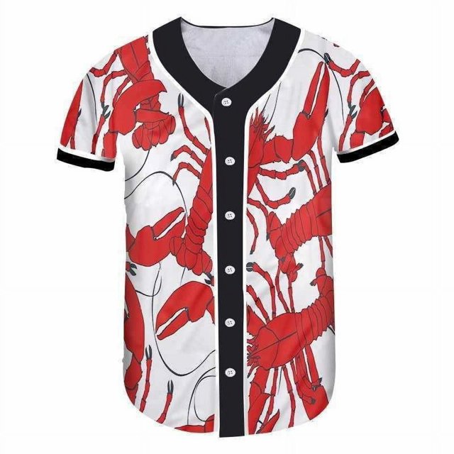 Traje de béisbol americano con letras impresas digitales 3D, abrigo deportivo informal sin cuello con botones, Jersey corto de entrenamiento
