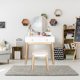 thumbnail image 3 of Vanity Dressing Table Set with Makeup Mirror, Muti-Functional Writing Desk, Bedroom Vanities Tables w/Benches & 4 Drawers,White Zimtown Modelo, 3 of 6