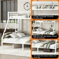 thumbnail image 5 of Miniyam Twin XL Over Queen Metal Bunk Bed Frame with Ladders and Guardrail, Heavy Duty, Black, 5 of 9
