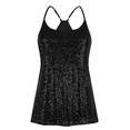 thumbnail image 4 of PrettyGuide Women's All Over Sequin Top Shimmer Strappy Camisole Sparkly Tank Tops Party Shirts, Small, 4 of 7