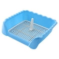 thumbnail image 2 of Pet Cat Training Toilet Tray, with Removable Post Portable Potty Trainer Pee Pad Holder Reusable Washable Dogs Toilet for Indoor Blue Small, 2 of 8