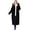 Black, variant on Plus Size Long Hooded Dtm Faux Down Parka Coat