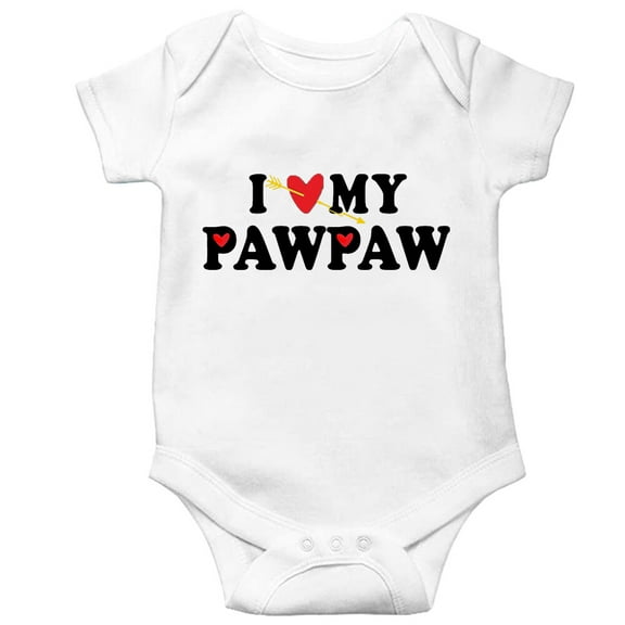 YCICIVDee I Love My&Pawpaw -Unisex Cute Baby Bodysuit Short Sleeve White 0-6 Months