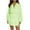 Green, variant on cyber and Monday Deals Clearance BUIgtTklOP Fall and Winter Dresses for Women 2023 Clearance Women's Long Sleeved Lantern Sleeve V-neck Button Ruffle Layered Color Mini Dress