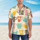 thumbnail image 2 of Balery Vintage Cup Camisas hawaianas de manga corta para hombre, camisas playeras de corte holgado, camisas de vacaciones con botones,X-Large, 2 of 7