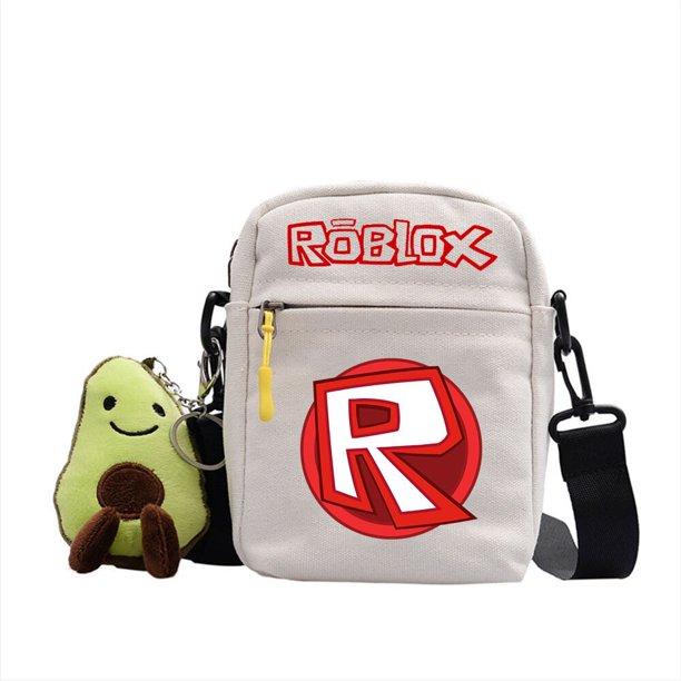 Roblox bolso de hombro periférico de juego, bolsa de lona oblicua de dibujos animados, bolsa cuadrada pequeña para estudiantes, regalo de cumpleaños para niñas y niños