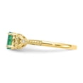thumbnail image 4 of 10K Yellow Gold Ring Band with Stones (05) May Emerald Oval Green Diamond Round, 4 of 5