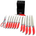 thumbnail image 2 of Oster Lindbergh 14 Piece Stainless Steel Cutlery Set Black Block, Red/Black, 2 of 4