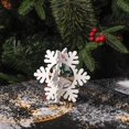 thumbnail image 4 of SHAR Set of 2, 3D Christmas Tree Decorations: White Snowflake + Handmade Red Wooden Pendant, 4 of 5