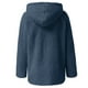 thumbnail image 4 of Gibobby Chamarras para mujer, Chaqueta de Forro Polar difuso para Mujer con Botones y Abrigos Sherpa Casuales con Bolsillos(Azul,XG), 4 of 5