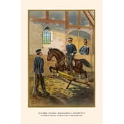 At the Riding Hall - Flying Jump 1st Royal Hanoverian Uhlans - 13th Regiment-Fine Art Canvas Print 20 x 30