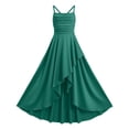 thumbnail image 5 of CAIVO Kids Girls Party Dress With Ruffled Tiered Dress And Strapless Solid Color Sleeveless Crisscross Bodice For Square Collar Lovely Dresses, 5 of 6