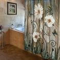 thumbnail image 3 of Rustic Shower Curtain Set Grey Floral Fabric Bath Curtain 12 Hooks Butterfly Daisy American Country Farm Style 72×72 Inches, 3 of 6