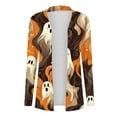 thumbnail image 4 of UVEASISHA Halloween Cardigan for Women Pumpkin Ghost Print Long Sleeve Shrugs Open Front Kinomo Cardigans Lightweight Outwear Coats Multicolor S, 4 of 7