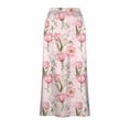 thumbnail image 6 of ClodeEU Women's Satin Print Elastic Waist Maxi Skirt,Casual Long Skirt ,Lounge Slim Skirt b-Pink,Womens Plus L, 6 of 7