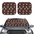 thumbnail image 2 of Goofa Red Rose Skull Pattern 2 Piece Car Windshield Sun Shade Foldable | Front Windshield Shade for Sun, Heat and UV Rays | Sunshade for Car Front Window-Small, 2 of 7
