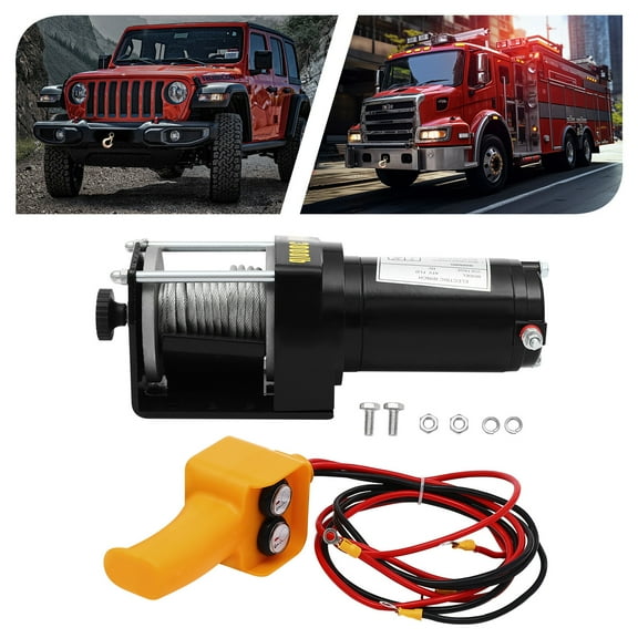 1360.78kg/3000lbs Winch Wired Control Car Electric Towing Lifting Winch 550W for ATVs, UTVs, Trucks