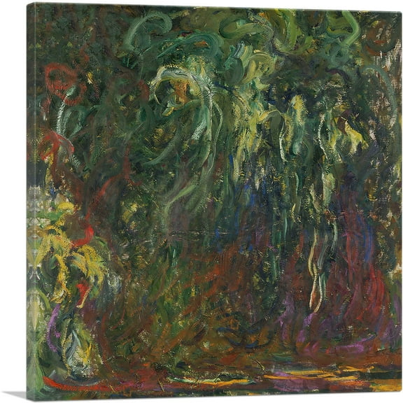 ARTCANVAS Weeping Willow 1920 Canvas Art Print by Claude Monet - Size: 18" x 18" (0.75" Deep)