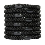L. Erickson Grab & Go Ponytail Holders, Black, Set of Eight - Exceptionally Secure with Gentle Hold