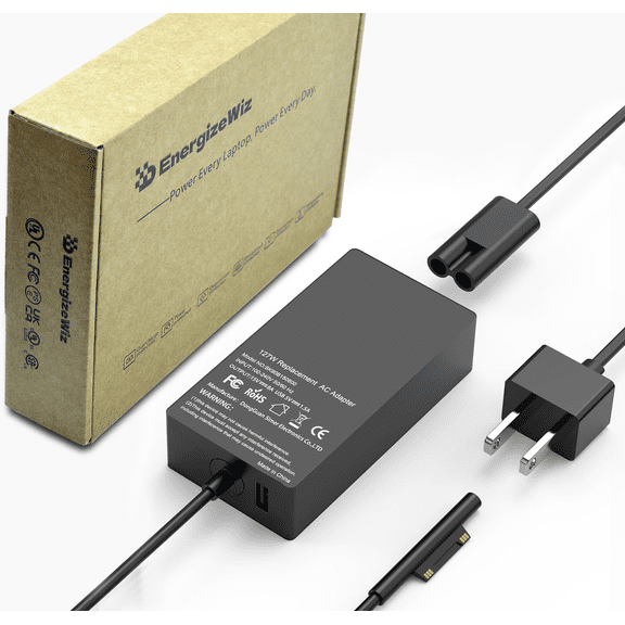 127W 15V 8A Laptop Charger for Microsoft Compatible with Surface Pro X 9 8 7 6 5 4 3 Surface Book 3 2 1 Surface Laptop 5 4 3 2 1 and Surface Go 3 2 1