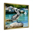 thumbnail image 2 of Designart "Coastal Sentinel Pelican Photo" Animals Framed Wall Art Decor - Modern Blue Pelican Entryway Framed Wall Art, 2 of 6
