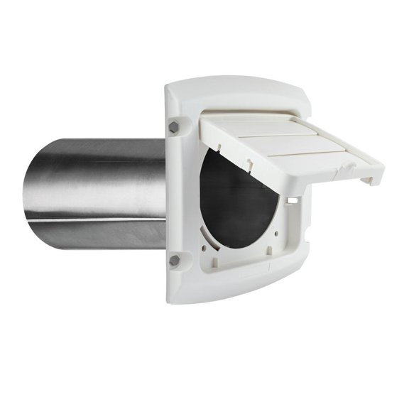 4 in. Hinged Louvered Vent Hood in White