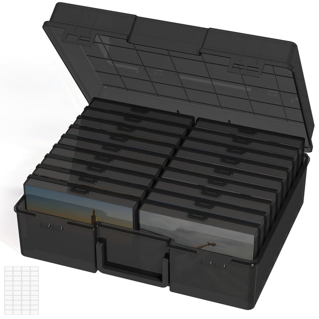 Caja de almacenamiento de fotos Lifewit, funda para fotos de 4 x 6 pulgadas, 18 pulgadas, interior, color negro